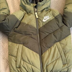 Like new Nike Kids Olive and Dark Green Puffer Jacket